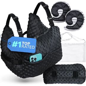 Zomaple Post Mastectomy Pillow with Strap, Breast Gel Pack, Seat Belt Cover & Shower Lanyard, Grey – Hands-Free Wear, Hot/Cold Comfort & Secured Cushion– Made for Mastectomy Recovery Support in Kuwait