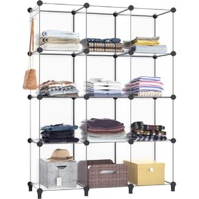HOMIDEC Closet Organizers and Storage, 12 Cube Storage Organizer, Brown | Portable Closet Shelves Clothing Storage Closet Organization for Kids, Closet, Bedroom, Bathroom, Office in Kuwait