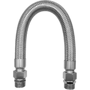 خرطوم توصيل الضاغط، بطول 20 بوصة، 1 بوصة NPT ذكر - فولاذ مقاوم للصدأ بدرجة صناعية مرنة مع محولين مقاس 1 بوصة، هيكل معدني من الفولاذ المقاوم للصدأ in Kuwait