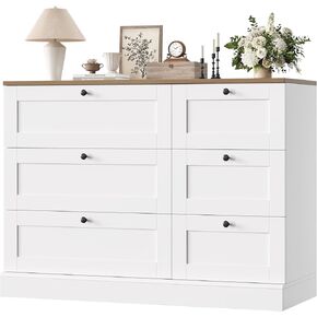 HOSTACK خزانة ذات 6 أدراج، خزانة بيضاء لغرفة النوم، خزانة خشبية واسعة من الأدراج، خزانة درج حديثة لغرفة المعيشة، المدخل، المدخل، أبيض in Kuwait