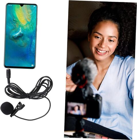 SUPVOX 3pcs Mini Metal Clip Lavalier Microphone for Mobile Phone Camera Laptop Wired Lapel Mic Rotary Clip Noise Reduction Windscreen Black in Saudi Arabia