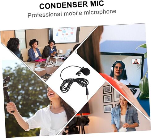 SUPVOX 3pcs Mini Metal Clip Lavalier Microphone for Mobile Phone Camera Laptop Wired Lapel Mic Rotary Clip Noise Reduction Windscreen Black in Saudi Arabia