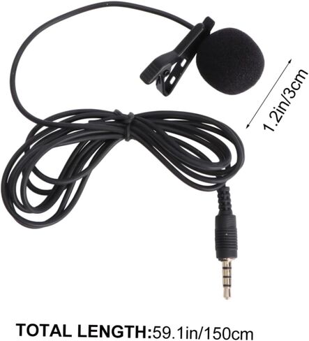 SUPVOX 3pcs Mini Metal Clip Lavalier Microphone for Mobile Phone Camera Laptop Wired Lapel Mic Rotary Clip Noise Reduction Windscreen Black in Saudi Arabia