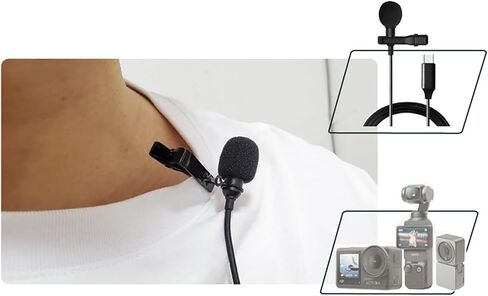 Tpye-C Omnidirectional Lavalier Lapel Microphone for Vlog Interview Streaming for DJI Action 2/3/4/Pocket 3 in Saudi Arabia