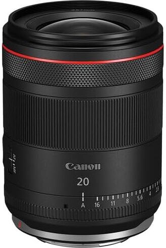 عدسة كانون RF 20 ملم f/1.4 L VCM | سلسلة L-Series فائقة الاتساع مع فتحة f/1.4 ساطعة وتركيز تلقائي سريع وبصريات متقدمة | للهندسة المعمارية والتصوير الفلكي + محول EF-EOS R + حقيبة + بطاقة 64 جيجابايت in Kuwait