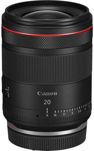 عدسة كانون RF 20 ملم f/1.4 L VCM | سلسلة L-Series فائقة الاتساع مع فتحة f/1.4 ساطعة وتركيز تلقائي سريع وبصريات متقدمة | للهندسة المعمارية والتصوير الفلكي + محول EF-EOS R + حقيبة + بطاقة 64 جيجابايت in Kuwait