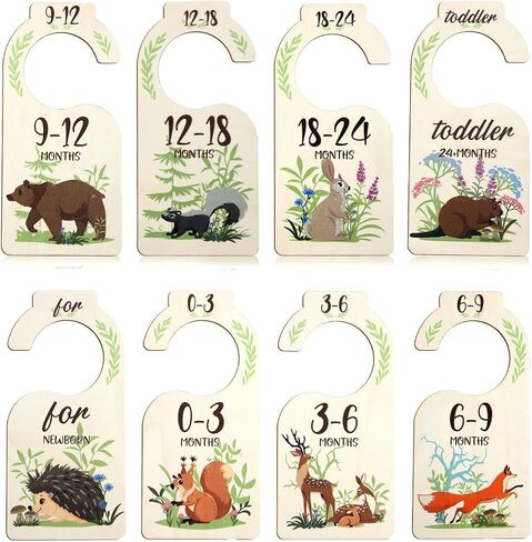 Baby Closet Dividers 8 PCS - Cute Baby Clothes Organizer for Nursery Decor, Double-Sided Size Labels from Newborn to 24 Months in Saudi Arabia