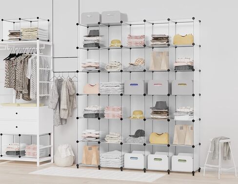 HOMIDEC Closet Organizers and Storage, 12 Cube Storage Organizer, Brown | Portable Closet Shelves Clothing Storage Closet Organization for Kids, Closet, Bedroom, Bathroom, Office in Kuwait