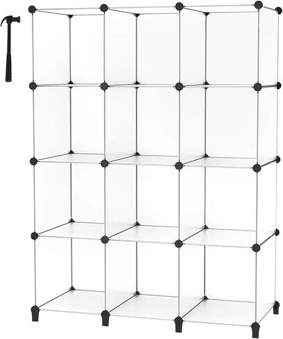 HOMIDEC Closet Organizers and Storage, 12 Cube Storage Organizer, Brown | Portable Closet Shelves Clothing Storage Closet Organization for Kids, Closet, Bedroom, Bathroom, Office in Kuwait