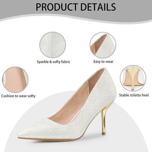 Perphy Pointy Toe Stiletto Heel Wedding Sparkly Heels Pumps for Women in Saudi Arabia