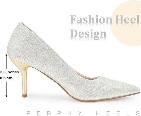 Perphy Pointy Toe Stiletto Heel Wedding Sparkly Heels Pumps for Women in Saudi Arabia