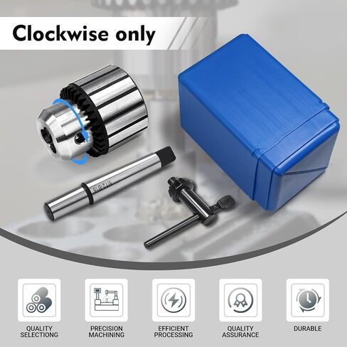 KPORE MT2 Morse Taper Drill Chuck, 1/2" Capacity – Fits Drill Press, Lathe & Mill, Holds Bits up to 16mm, JT33 Mount, Includes Key & Compatible with Industrial Machinery (MT2- JT33) in Saudi Arabia