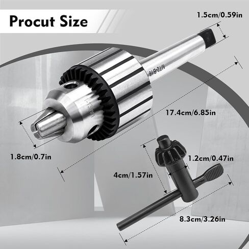 KPORE MT2 Morse Taper Drill Chuck, 1/2" Capacity – Fits Drill Press, Lathe & Mill, Holds Bits up to 16mm, JT33 Mount, Includes Key & Compatible with Industrial Machinery (MT2- JT33) in Saudi Arabia