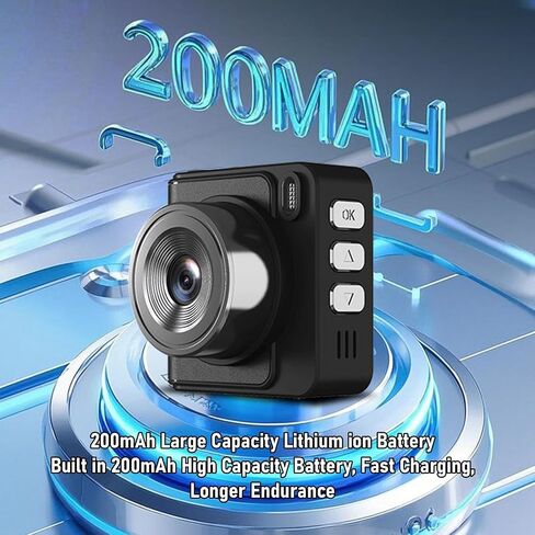 Zopsc Keychain Camera 1080P HD Auto Loop Recording, 1.3 Inch Color Screen Mini Camera with Flashlight and Charging Case for Travel, Sports, Cycling in Saudi Arabia