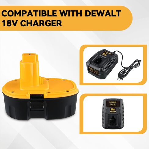 بديل DC9096 4.8Ah 18V لبطارية DeWalt المتوافقة مع بطارية Dewalt 18V DC9098 DE9098 DE9098 DW9096 DW9095 أدوات كهربائية لاسلكية in Kuwait