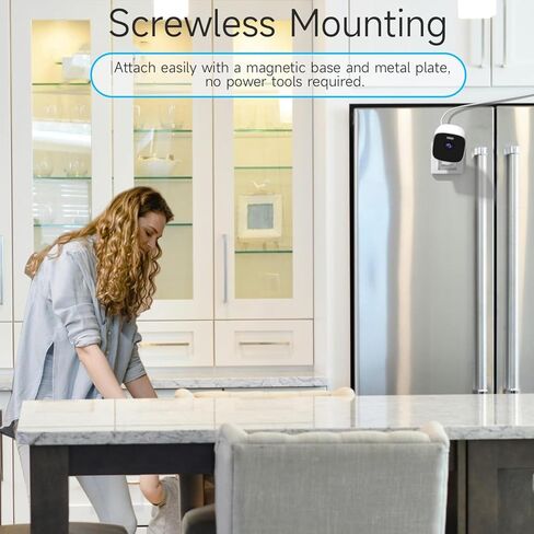 4PC Indoor Home Security Cameras, Window Camera with Magnetic Mount, 2K Wifi Cameras, Baby/Elder/Dog/Pet Camera with AI Motion Detection, Color Night Vision, 2-Way Audio, 24/7/Cloud/SD, Works Alexa in Kuwait