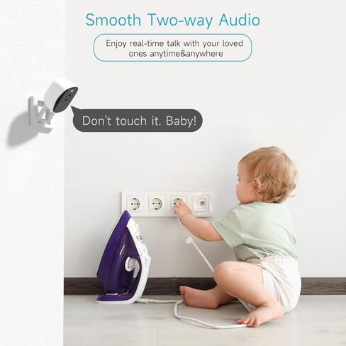 4PC Indoor Home Security Cameras, Window Camera with Magnetic Mount, 2K Wifi Cameras, Baby/Elder/Dog/Pet Camera with AI Motion Detection, Color Night Vision, 2-Way Audio, 24/7/Cloud/SD, Works Alexa in Kuwait