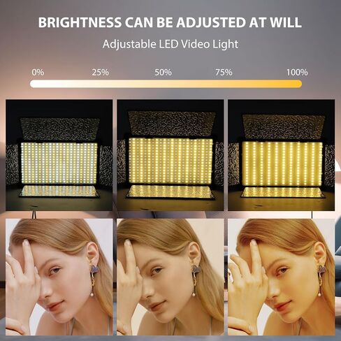 30W LED Photography Light Panel, Portable Photography Studio Panel Lamp with Adjustable 3200 to 6500K Color Temperature Hot Shoe & 1/4 Screw for in Saudi Arabia