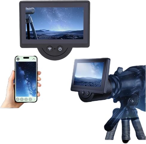 Tangxi WiFi Telescope Camera Eyepiece، 1080P FHD كاميرا العدسة الإلكترونية مع شاشة LCD 4.3 بوصة، ملحقات التلسكوب والمجهر لنطاقات 26-47 مم in Saudi Arabia