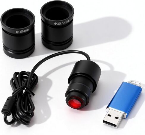 كاميرا مجهر رقمية بدقة 5 ميجابكسل USB 2.0 مع برنامج للكمبيوتر الشخصي - تتضمن التقاط الصور وتسجيل الفيديو وأدوات القياس الدقيقة، متوافقة مع Mac وWindows in Kuwait