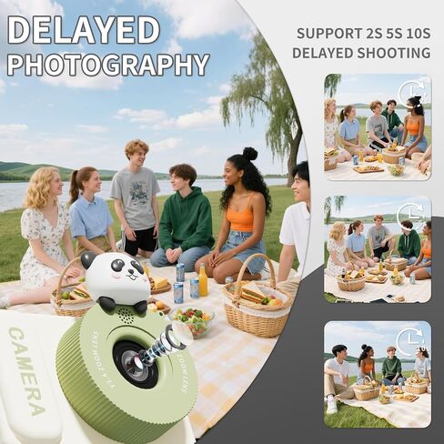 G10 Panda Silicone Case, 40mp Pixel Camera, 2K Video Recording, 3-inch Touchscreen Portable Camera, 32GB Memory Card, Multiple Filters Adjustable in Saudi Arabia