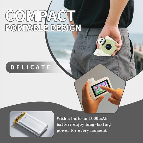G10 Panda Silicone Case, 40mp Pixel Camera, 2K Video Recording, 3-inch Touchscreen Portable Camera, 32GB Memory Card, Multiple Filters Adjustable in Saudi Arabia