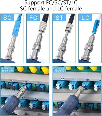 Fiber Optic Inspection Probe with 3.5" Display, Fiber Tester Kit for FC/SC/ST/LC Connections, High-Resolution Inspection Tool for Efficient Fiber Testing in Saudi Arabia