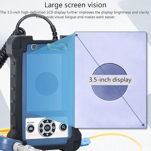 Fiber Optic Inspection Probe with 3.5" Display, Fiber Tester Kit for FC/SC/ST/LC Connections, High-Resolution Inspection Tool for Efficient Fiber Testing in Saudi Arabia