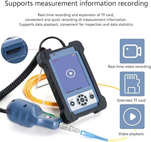Fiber Optic Inspection Probe with 3.5" Display, Fiber Tester Kit for FC/SC/ST/LC Connections, High-Resolution Inspection Tool for Efficient Fiber Testing in Saudi Arabia