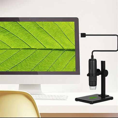 مجهر فيديو واي فاي مع 8 LED 1080P 1000X 37DB HD مجهر رقمي إلكتروني أبيض لأجهزة Android iOS PC (اللون: أسود) (أسود) in Kuwait
