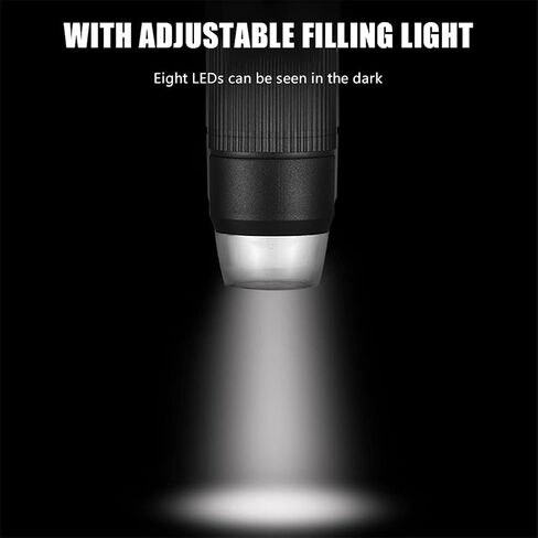 مجهر فيديو واي فاي مع 8 LED 1080P 1000X 37DB HD مجهر رقمي إلكتروني أبيض لأجهزة Android iOS PC (اللون: أسود) (أسود) in Kuwait