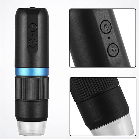 مجهر فيديو واي فاي مع 8 LED 1080P 1000X 37DB HD مجهر رقمي إلكتروني أبيض لأجهزة Android iOS PC (اللون: أسود) (أسود) in Kuwait
