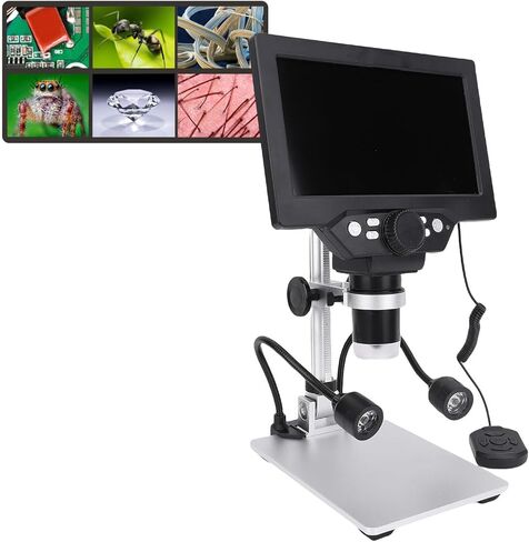 مجهر 7 بوصة، مجهر رقمي بتركيز تلقائي 1200X 12MP 1080P مع شاشة HD 7 بوصة، ثبات كوب الشفط، جهاز التحكم عن بعد، نقل الصور في الوقت الحقيقي in Kuwait