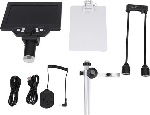مجهر 7 بوصة، مجهر رقمي بتركيز تلقائي 1200X 12MP 1080P مع شاشة HD 7 بوصة، ثبات كوب الشفط، جهاز التحكم عن بعد، نقل الصور في الوقت الحقيقي in Kuwait