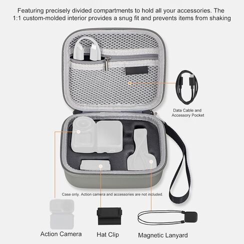 Gugxiom Small Carrying Case for Nano and Accessories, Hard Shell Protective Travel Case, Protective Storage Bag with Wrist Strap in Saudi Arabia