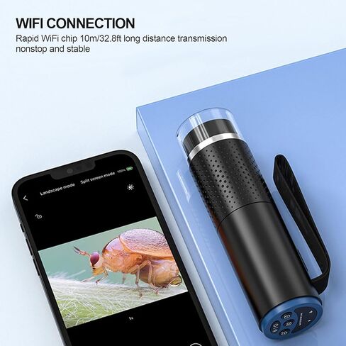 مجهر رقمي لاسلكي، مجهر واي فاي محمول بتكبير 50-1000X مجهر 1080P HD 2MP مع 8 أضواء LED لأجهزة Android iOS PC USB in Kuwait