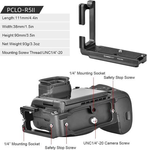 دعامة على شكل حرف L لـ Eos R5II Arca Swiss لوحة الإصدار السريع المتوافقة مع حامل ثلاثي القوائم وRobin RSC2/3/4 in Saudi Arabia