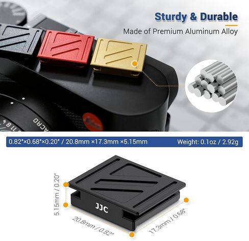 3PCS Upgraded Q3 43 Q2 Metal Hot Shoe Cover Protector Cap with Full-Coverage Design for Leica Q3 43 /Q3/Q2(Black+Red+Silver) in Saudi Arabia