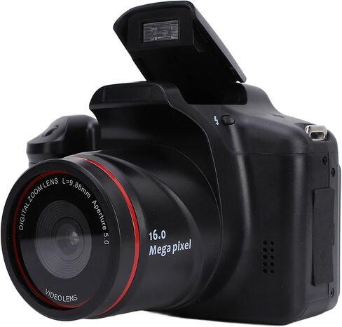 كاميرا رقمية للتصوير الفوتوغرافي، 2.4 بوصة TFT LCD 16MP 1080P HD 16X تكبير رقمي SLR كاميرا رقمية مع عدسة مقربة وفلاش كومابكت كاميرا تسجيل فيديو مضادة للاهتزاز للسفر in Saudi Arabia