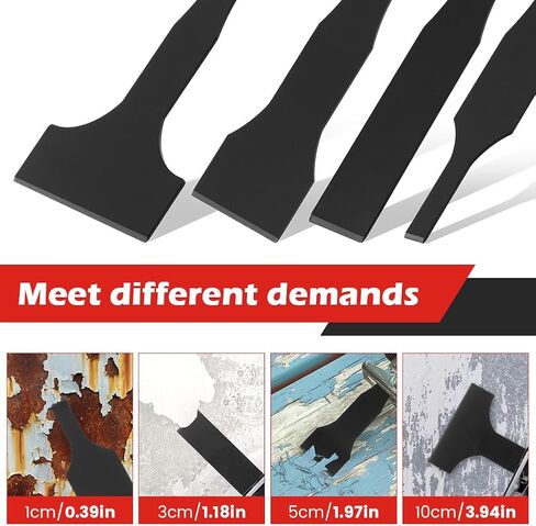 4PCS Reciprocating Saw Scraper Blade, Multifunctional High Carbon Steel Scraping Tool Attachment Blades for Removing Tile Grout Glue Gaps Adhesives, Wall Cleaning, Metal Derusting(Color:Black) in Saudi Arabia