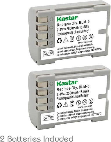 بطارية Kastar بديلة لكاميرات Olympus BLM-5 وPS-BLM5 وOlympus C-8080 C-7070 C-5060 E1 E3 E5 E300 E330 E500 E510 E520 الرقمية in Saudi Arabia