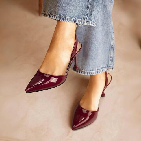 حذاء نسائي بكعب Slingback سهل الارتداء بمقدمة مغلقة in Kuwait
