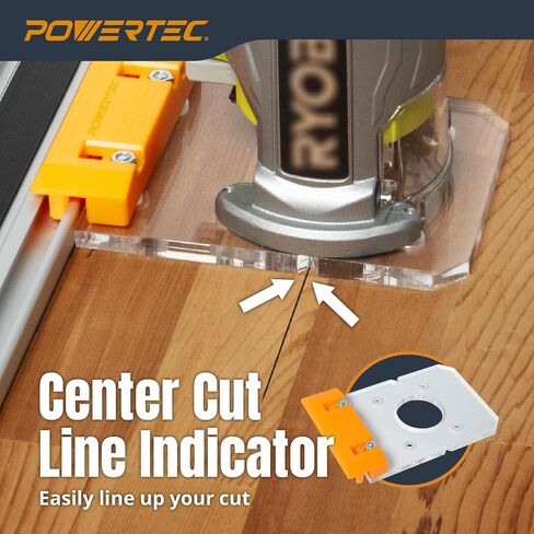 POWERTEC 72024 Router Guide Rail Adapter for Ryobi P601, PCL424, PCL424B & Ridgid R2911 Trim Routers Compatible with Powertec, Makita, Festool, Milwaukee, Kreg ACS, WEN, Triton, and Ridgid Guide Rails in Saudi Arabia