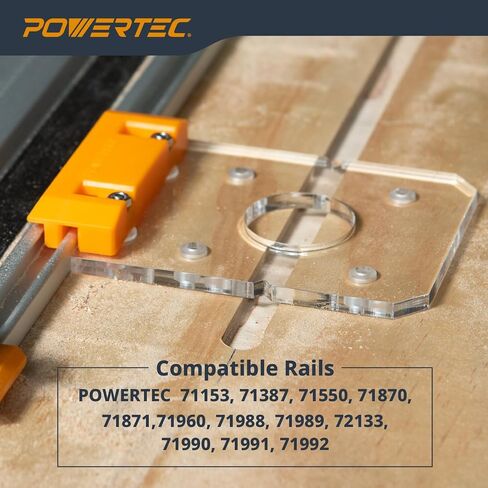 POWERTEC 72024 Router Guide Rail Adapter for Ryobi P601, PCL424, PCL424B & Ridgid R2911 Trim Routers Compatible with Powertec, Makita, Festool, Milwaukee, Kreg ACS, WEN, Triton, and Ridgid Guide Rails in Saudi Arabia