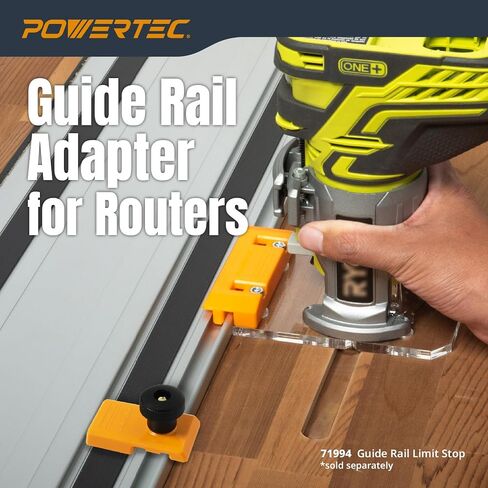 POWERTEC 72024 Router Guide Rail Adapter for Ryobi P601, PCL424, PCL424B & Ridgid R2911 Trim Routers Compatible with Powertec, Makita, Festool, Milwaukee, Kreg ACS, WEN, Triton, and Ridgid Guide Rails in Saudi Arabia