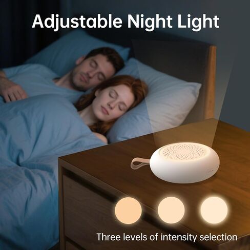 AMZSA White Noise Sound Machine for New Baby & Adults – 24 Sleep Sounds Including Rain, Green & Pink Noise, Portable Noise Canceling Sound with Timer, Night Light & Rechargeable, for Sleeping & Travel in Saudi Arabia