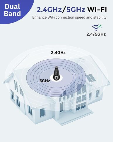 Hugolog 4K Indoor Pan/Tilt Security Camera with Auto-Focus,Ideal for Baby Monitor/Pet Camera/Home Security + 2K Light Bulb Security Camera 5G& 2.4GHz WiFi, 360° Wireless Outdoor Indoor Camera in Kuwait