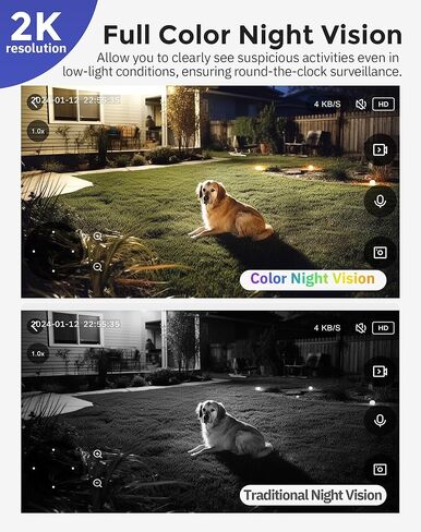 Hugolog 4K Indoor Pan/Tilt Security Camera with Auto-Focus,Ideal for Baby Monitor/Pet Camera/Home Security + 2K Light Bulb Security Camera 5G& 2.4GHz WiFi, 360° Wireless Outdoor Indoor Camera in Kuwait