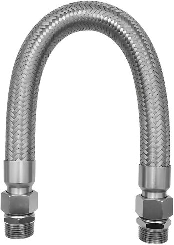 خرطوم توصيل الضاغط، بطول 20 بوصة، 1 بوصة NPT ذكر - فولاذ مقاوم للصدأ بدرجة صناعية مرنة مع محولين مقاس 1 بوصة، هيكل معدني من الفولاذ المقاوم للصدأ in Kuwait