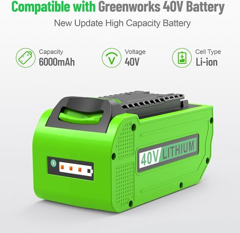 29472 40V 6.0Ah Battery Replacement for GreenWorks 40V Battery 29472 29462 29252 20202 22262 25312 25322 20642 22272 27062 21242 G-Max Cordless Power Tools (2 Packs) in Saudi Arabia